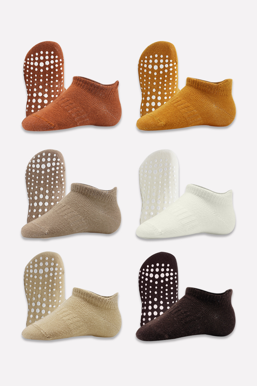 BiÌstyle 6-Pairs Combed Non-Slip Liner Socks (12-24 m) Colored - Image 6