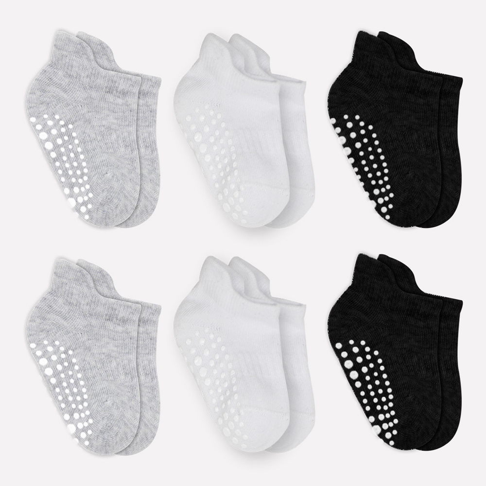 BiÌstyle 6-Pairs Combed Non-Slip Liner Socks (12-24 m) Colored