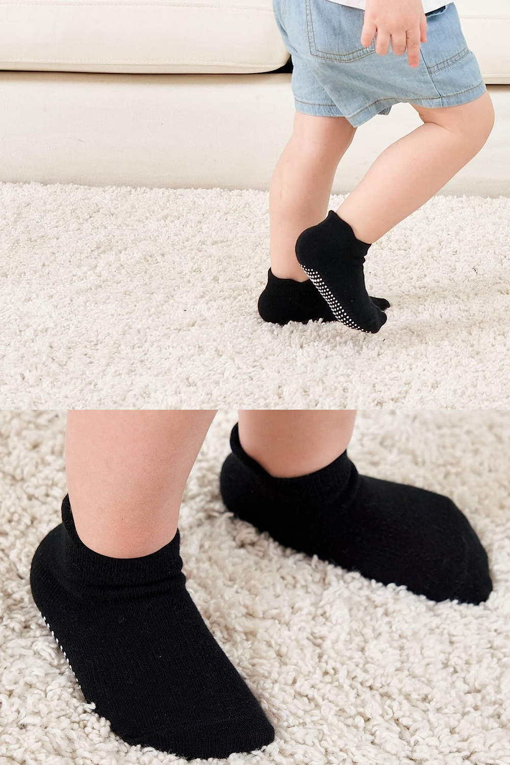 BiÌstyle 6-Pairs Combed Non-Slip Liner Socks (12-24 m) Colored - Image 5