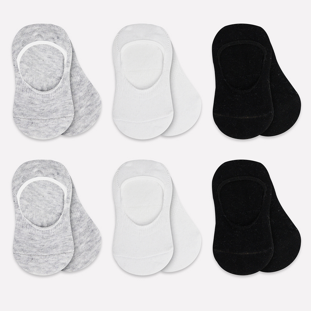 Bistyle 6-Pairs Baby Ballerina Socks (6-12 m) (Grey, White, Black)