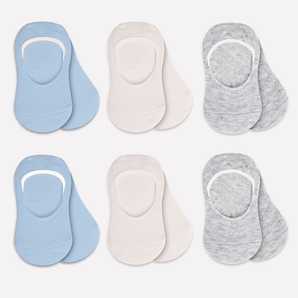 Bistyle 6-Pairs Baby Ballerina Socks (24-36 m) (Grey, Beige, Blue)
