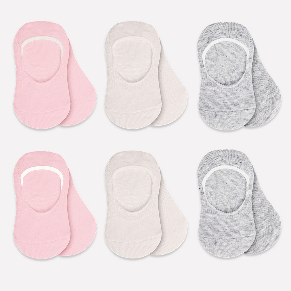 Bistyle 6-Pairs Baby Ballerina Socks (12-24 m) (Grey, Beige, Pink)