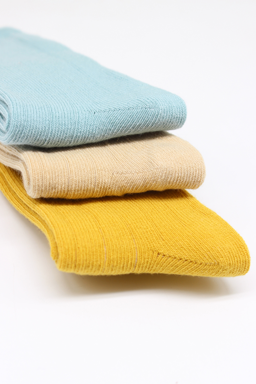 Bistyle 3-Pairs Knee Socks (0-6 m) (Blue, Brown, Yellow) - Image 5