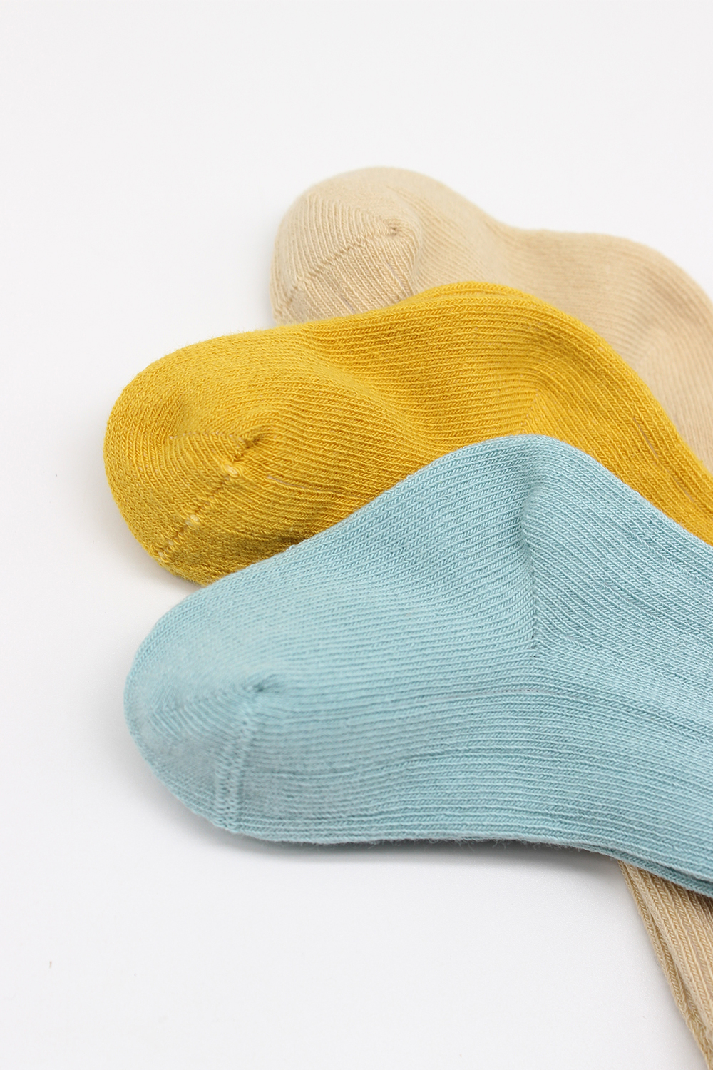 Bistyle 3-Pairs Knee Socks (24-36 m) (Blue, Brown, Yellow) - Image 3