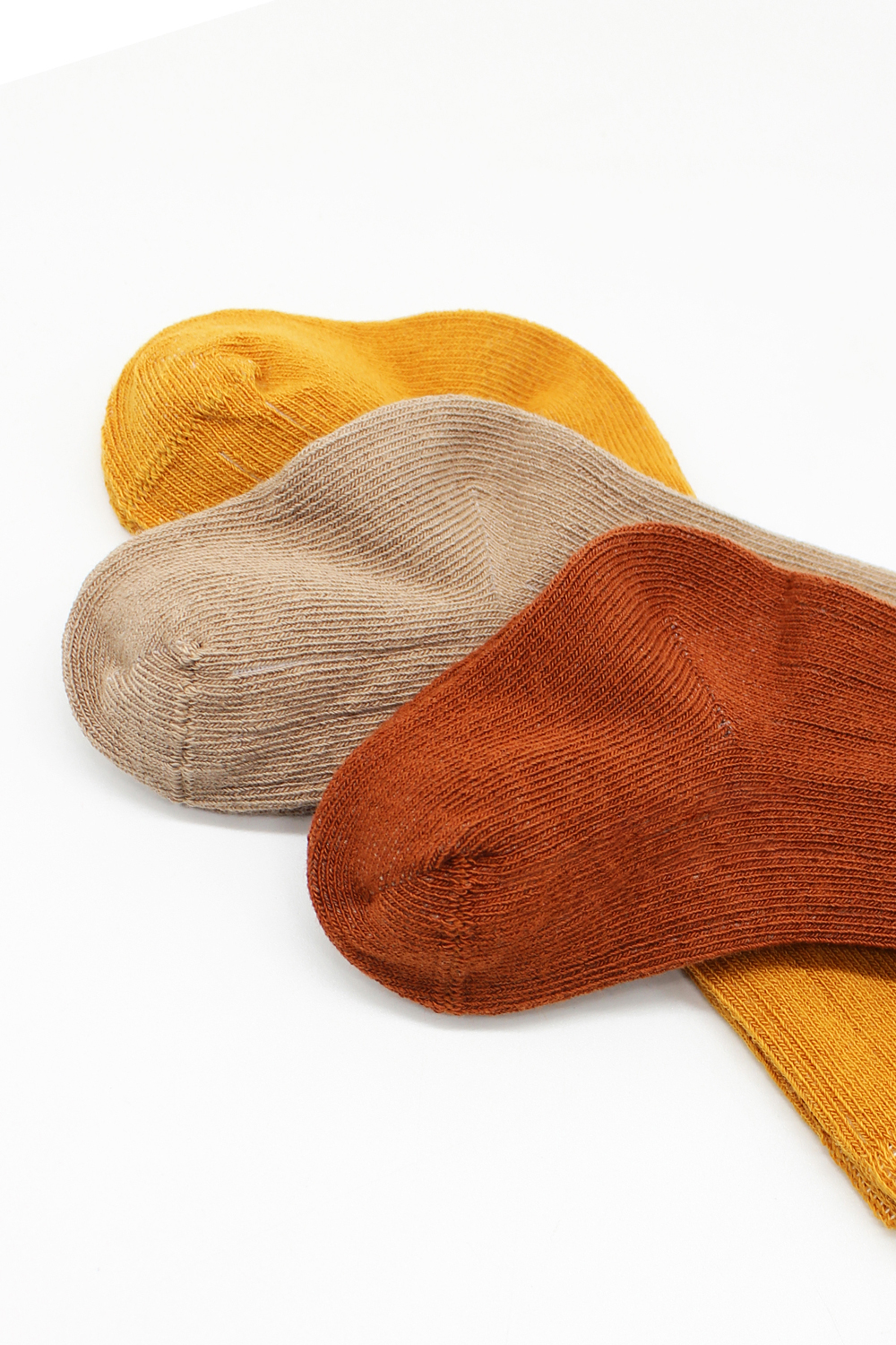Bistyle 3-Pairs Knee Socks (12-24 m) (Orange, Brown, Yellow) - Image 3