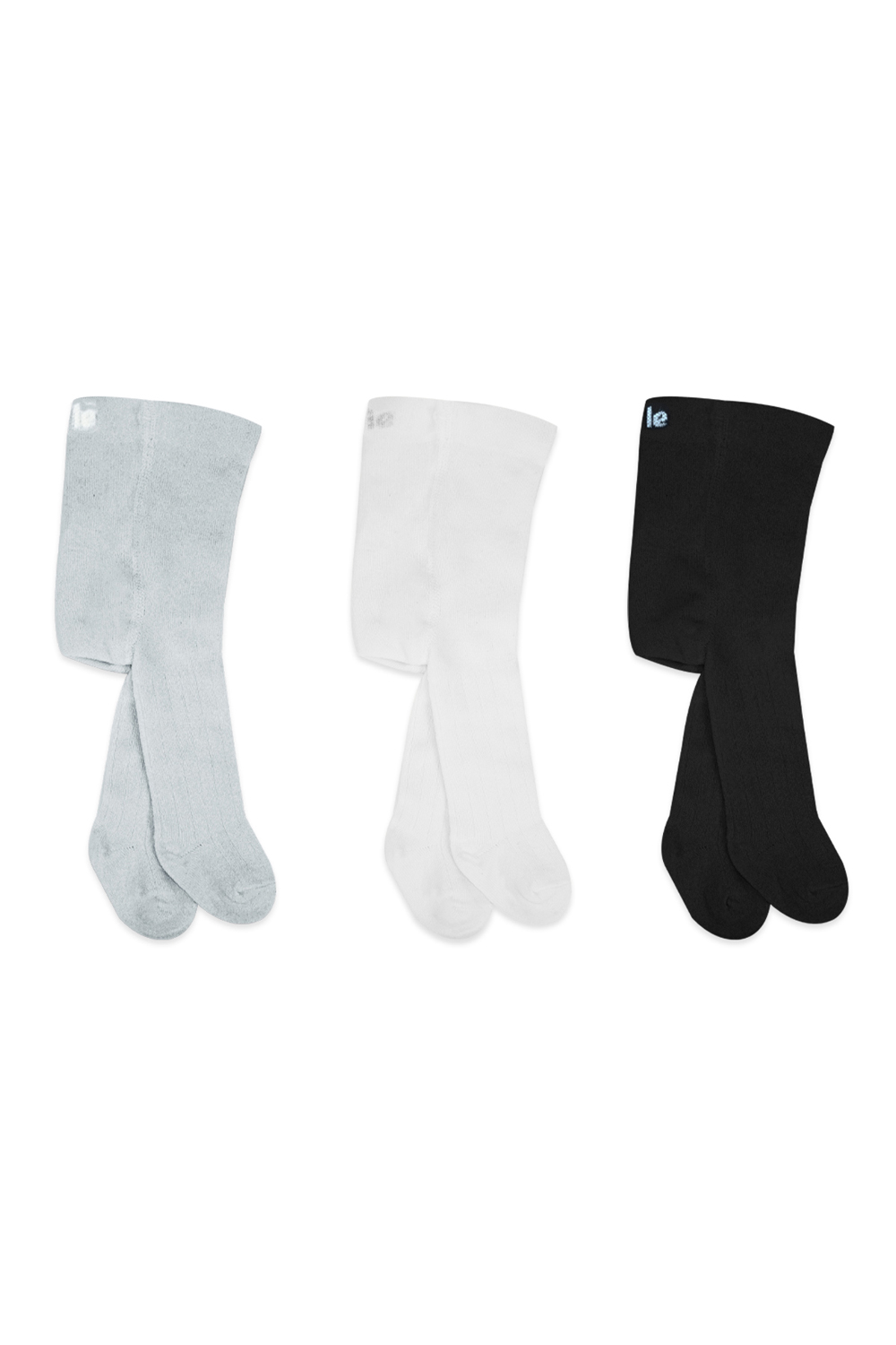 Bistyle 3-Pairs Combed Cotton Tights (6-12) (Black, Grey, White) - Image 4