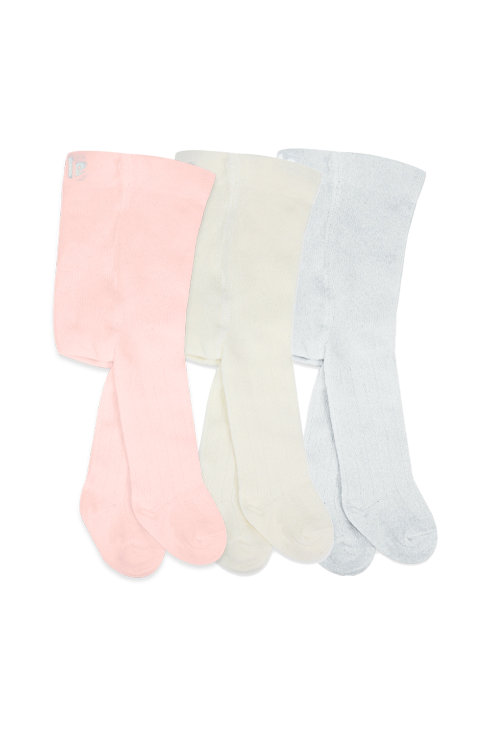 Bistyle 3-Pairs Combed Cotton Tights (6-12) (Pink, Grey, Beige) - Image 5