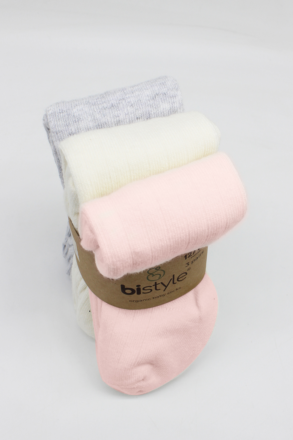 Bistyle 3-Pairs Combed Cotton Tights (6-12) (Pink, Grey, Beige) - Image 7