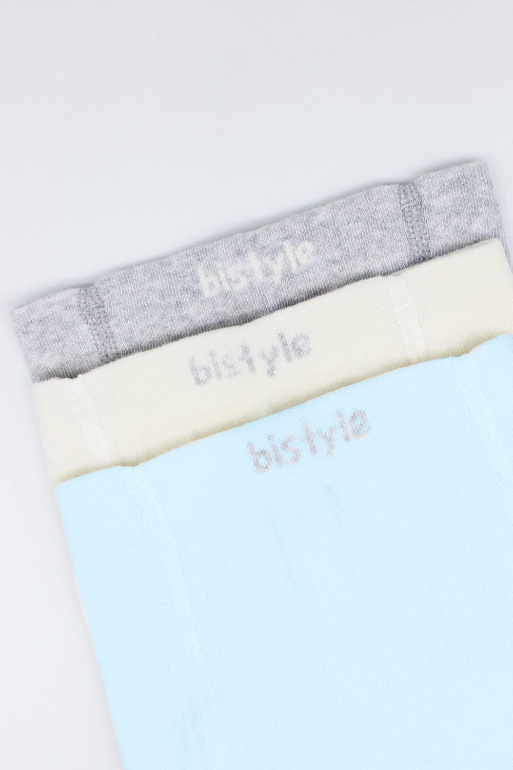 Bistyle 3-Pairs Combed Cotton Tights (6-12) (Blue, Grey, Beige) - Image 4