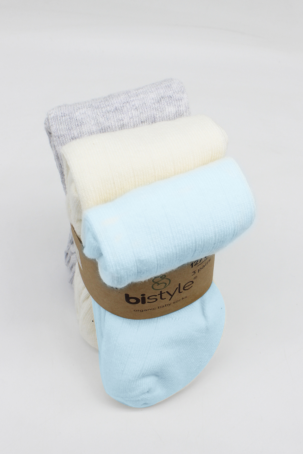 Bistyle 3-Pairs Combed Cotton Tights (6-12) (Blue, Grey, Beige) - Image 7