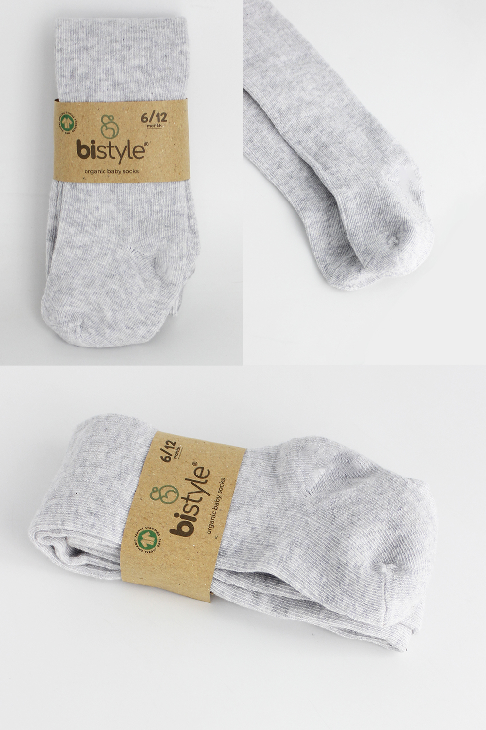 Bistyle Combed Cotton Single Tight (6-12 m) Grey - Image 6