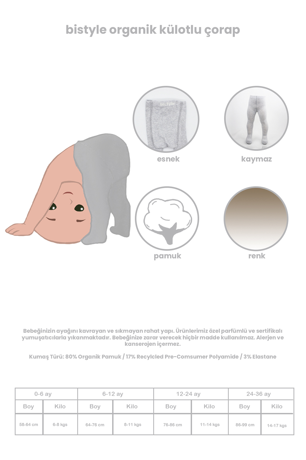 Bistyle Combed Cotton Single Tight (0-6 m) Blue - Image 2