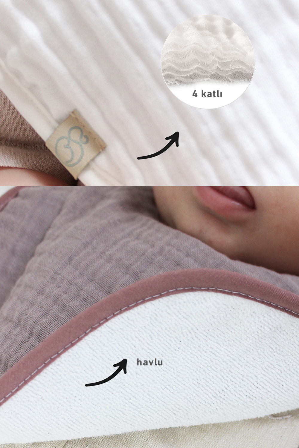 Bistyle Organic Muslin Bib (0-24 m) Light - Image 7