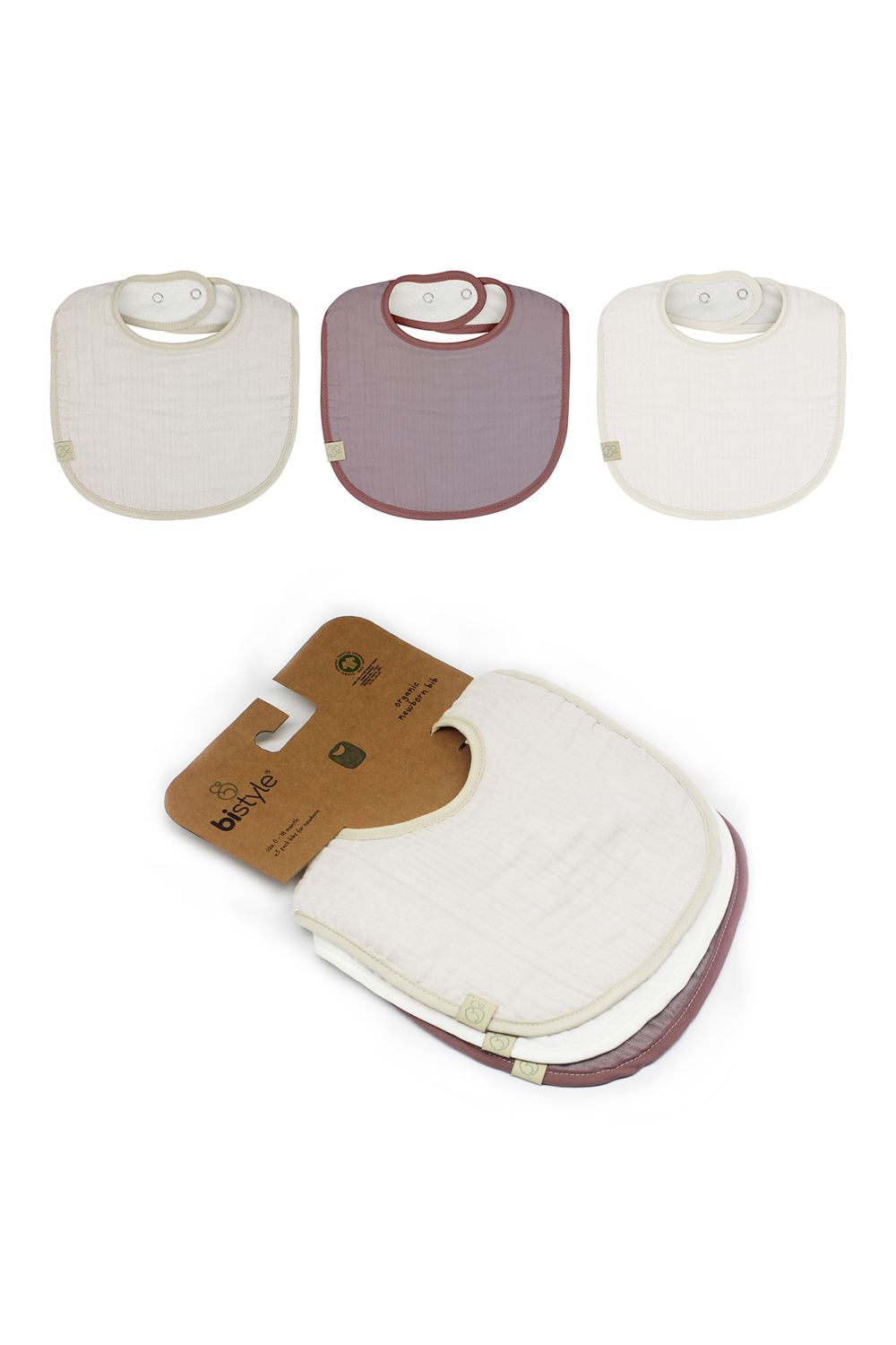 Bistyle Organic Muslin Bib (0-24 m) Light - Image 9