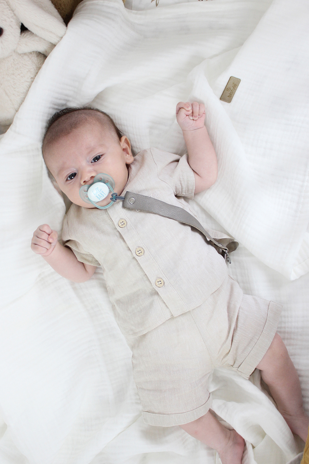 Bistyle Organic Muslin 4 Layers Blanket (120x120 cm) Cream - Image 3