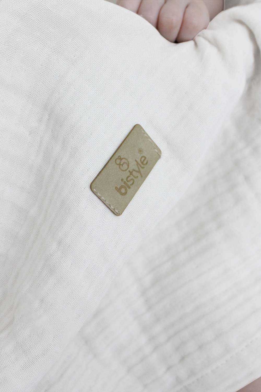 Bistyle Organic Muslin 4 Layers Blanket (120x120 cm) Cream - Image 4