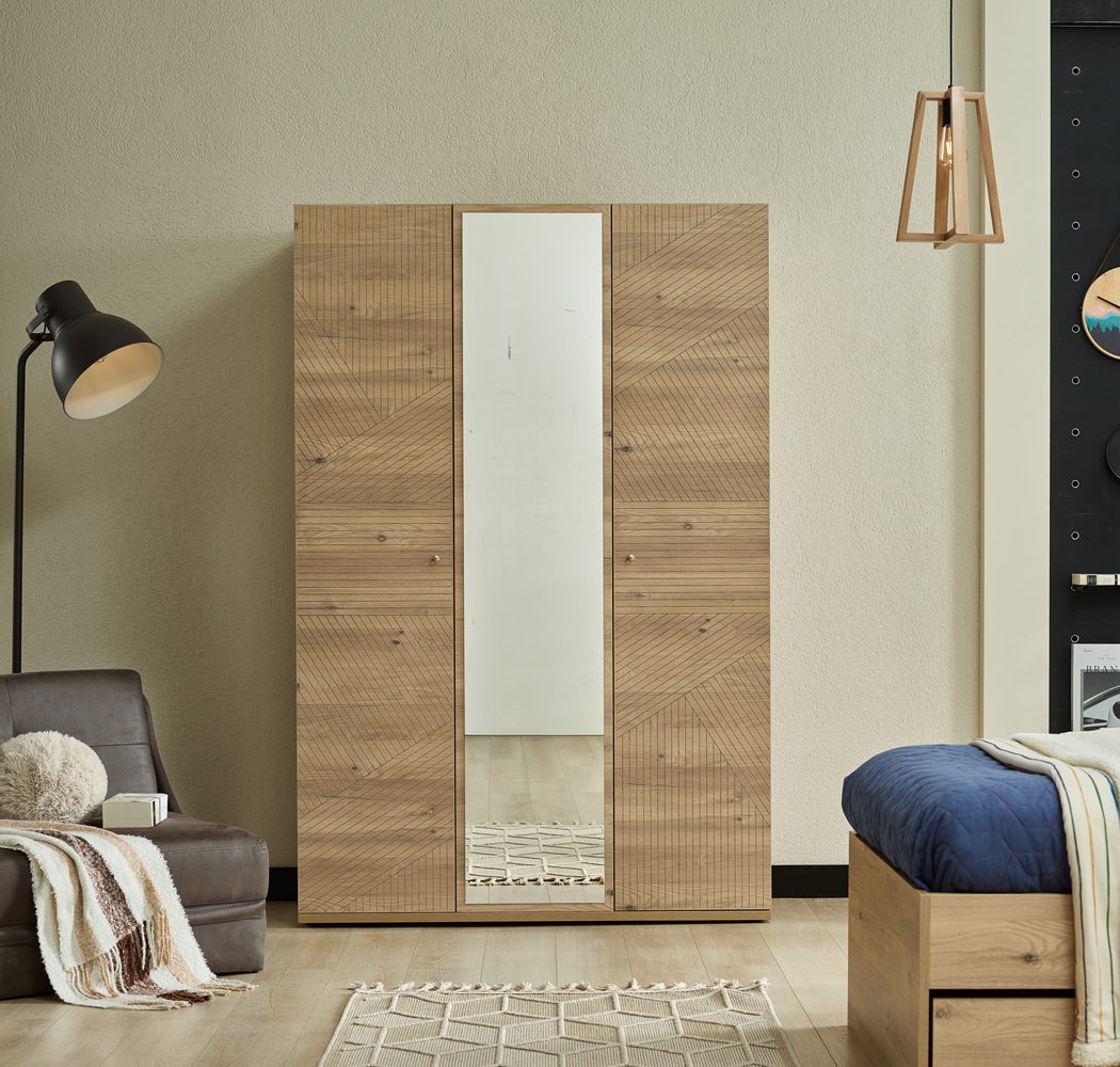 Almila Origami 3 Doors Wardrobe - Image 5