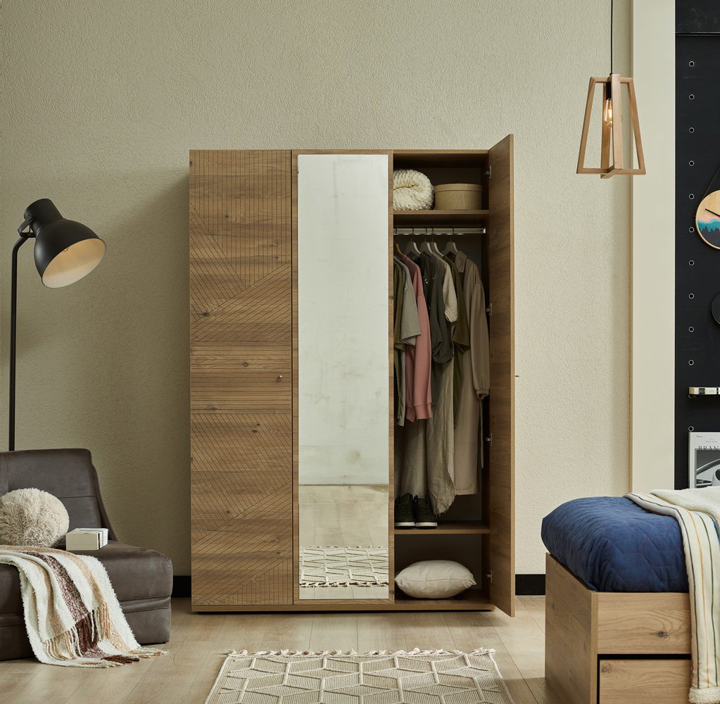 Almila Origami 3 Doors Wardrobe - Image 6