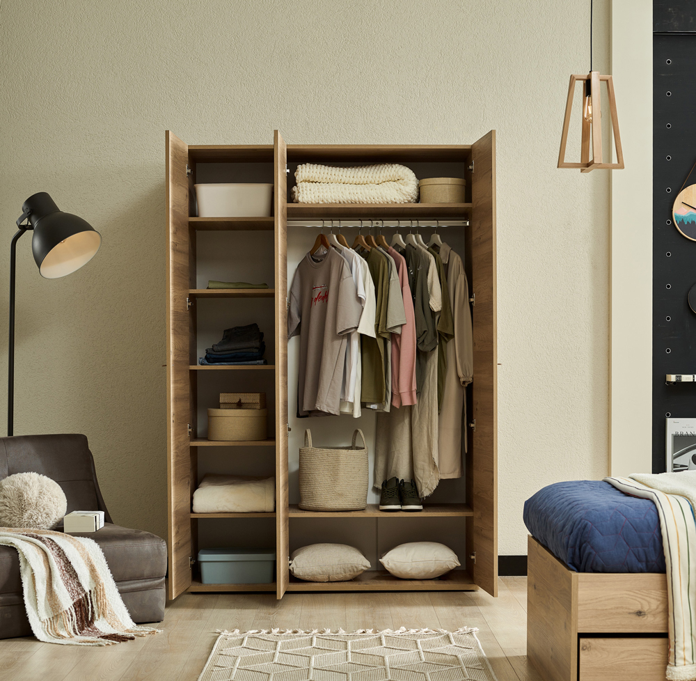 Almila Origami 3 Doors Wardrobe - Image 7