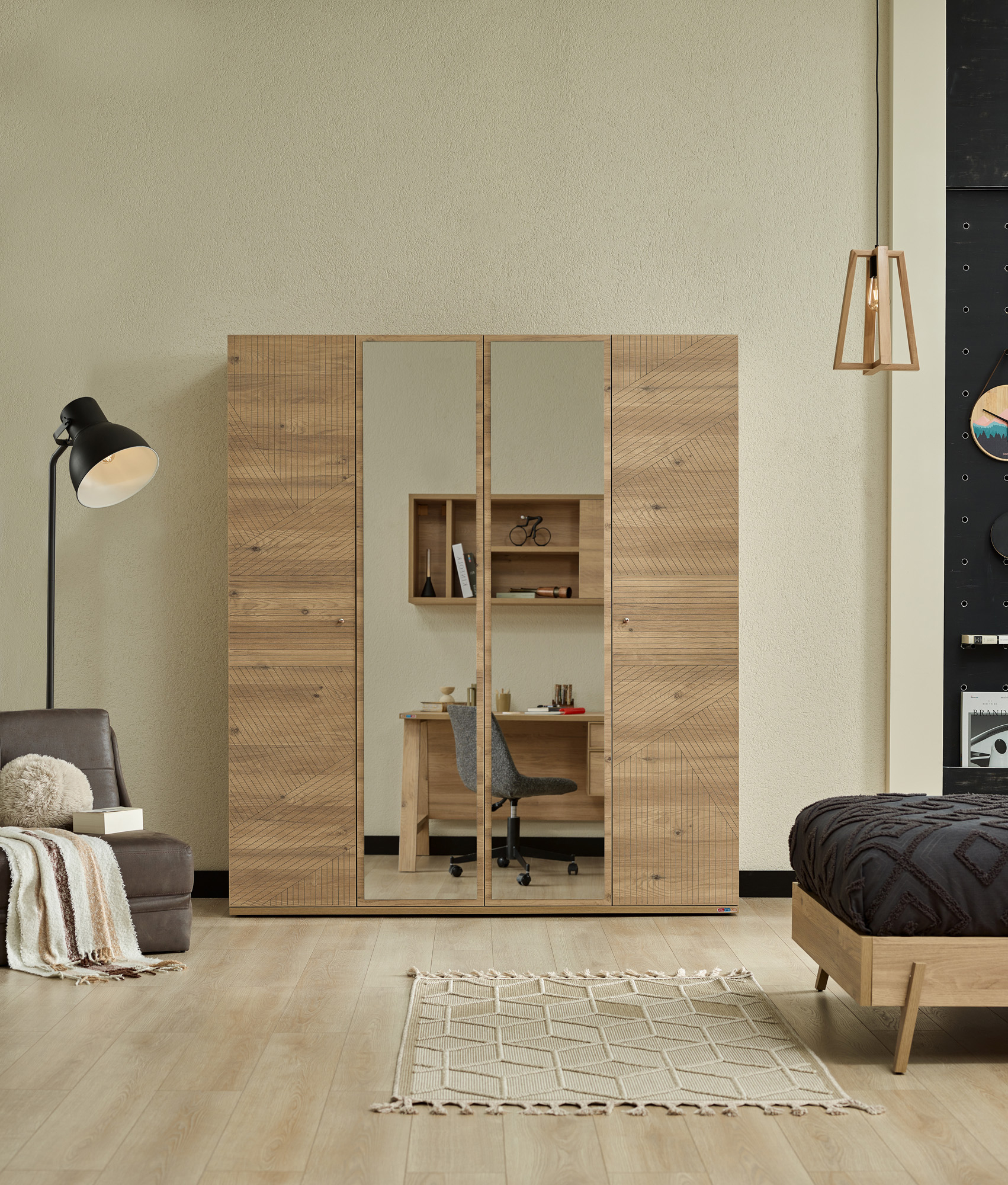 Almila Origami 4 Doors Wardrobe - Image 3