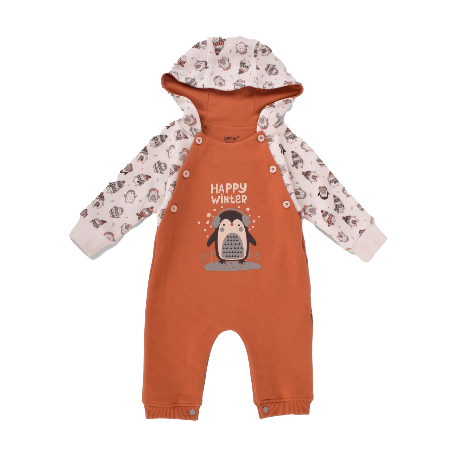 بدلة هودي مطبوعة على الثلج للصغار (3-6 م)