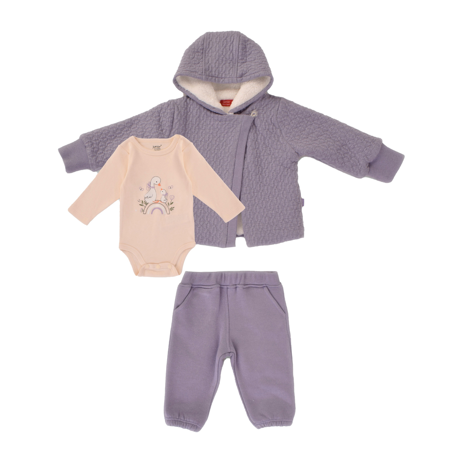 Junior Little Gosse Printed Set (Bodysuit, Pants, Hoodi Jacket) (3-6 m)