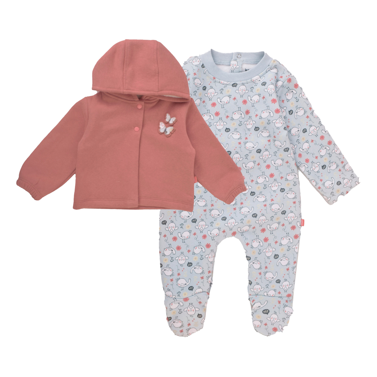 Junior Hello Birde Printed Bodysuit & Jacket (0-3 m)