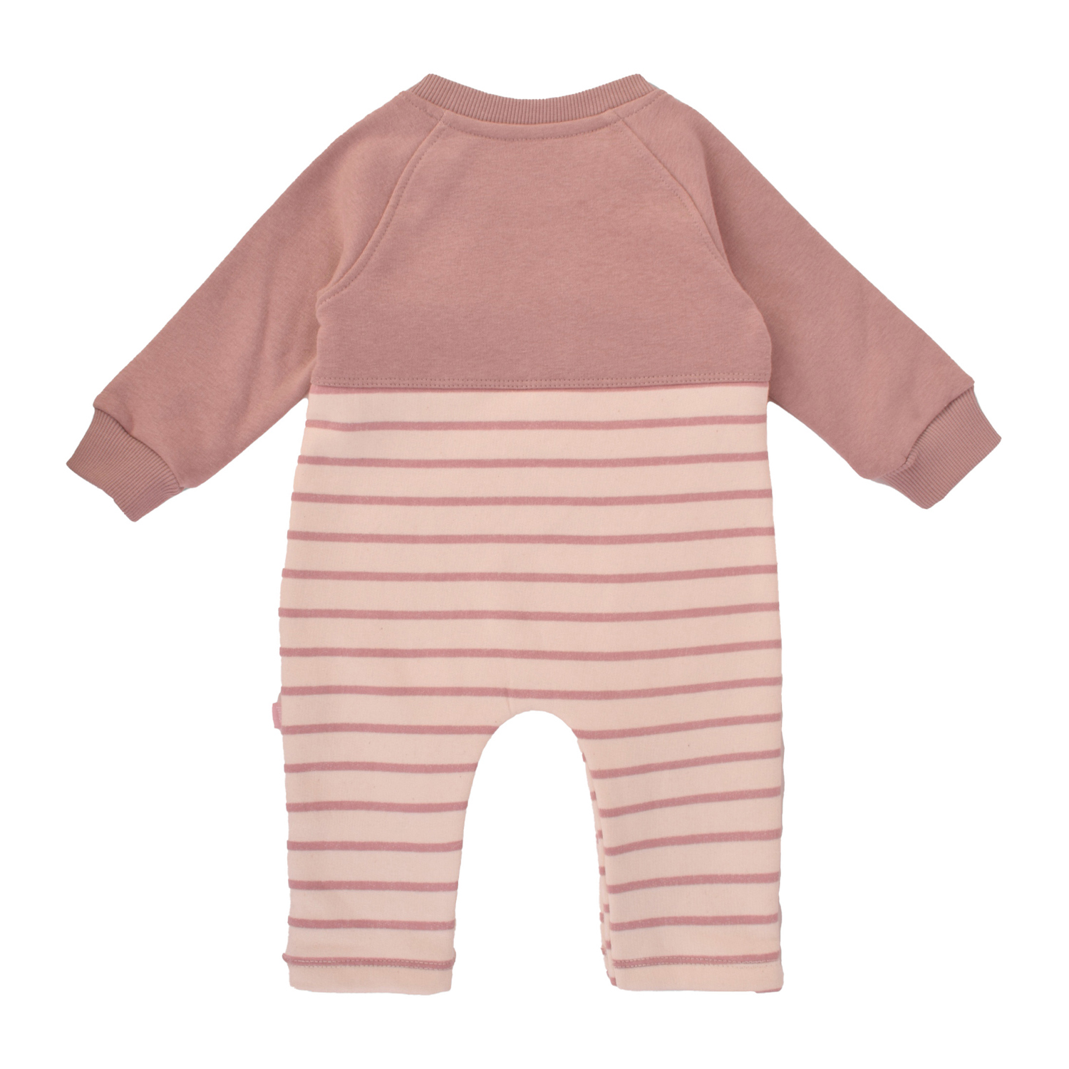 لباس قطعة واحدة مطبوع مخطط وردي للصغار (3-6 م) - الصورة 2