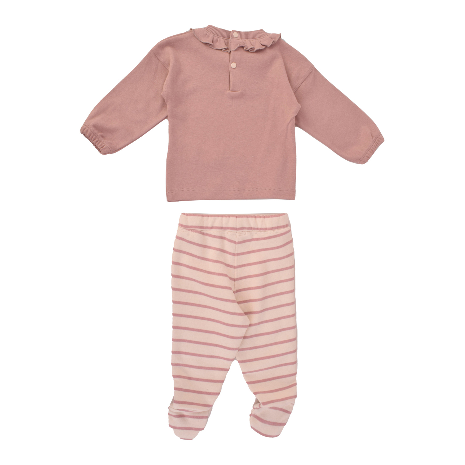 Junior Pink Stripe Printed Pajamas & Hoodi Jacket (0-3 m) - Image 5