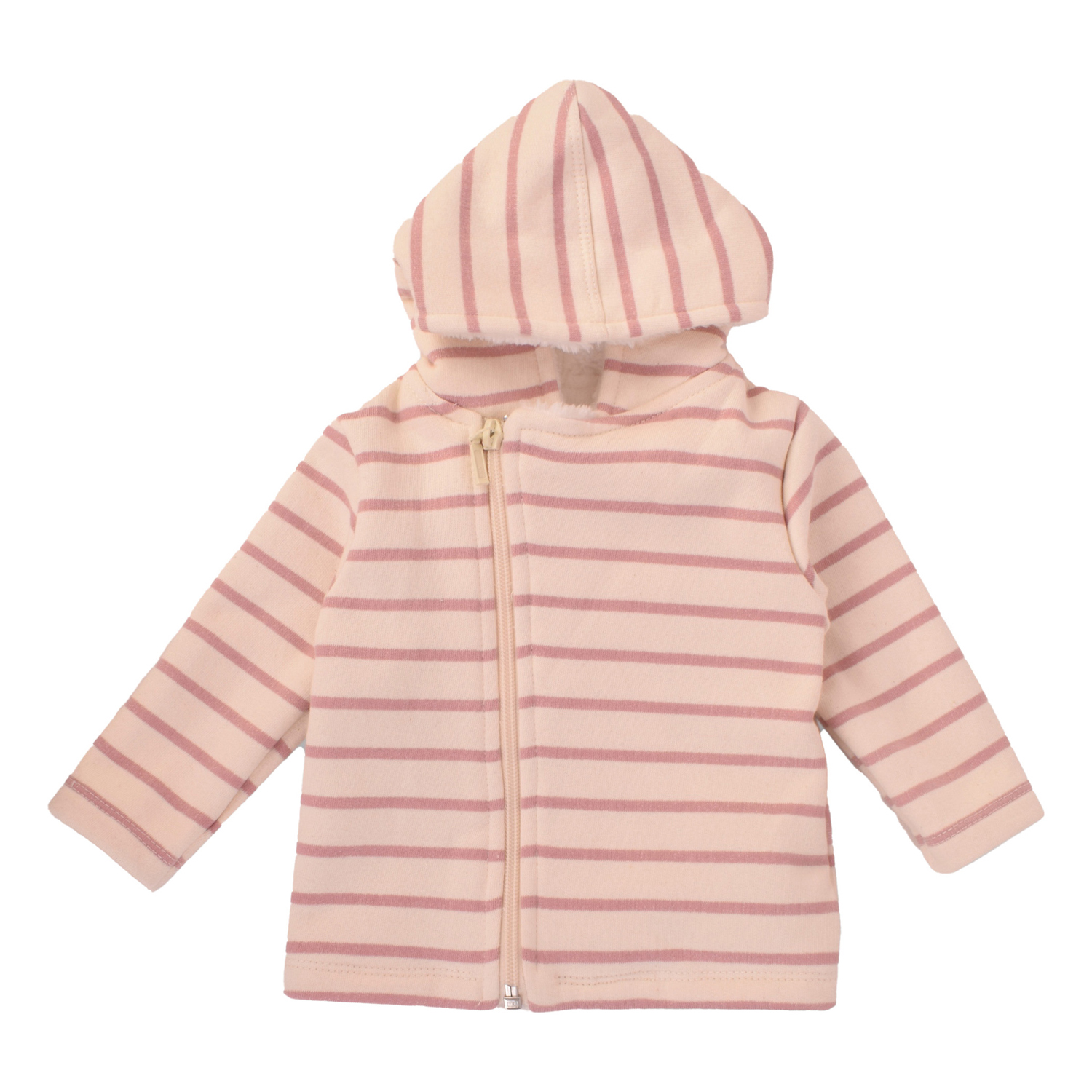 Junior Pink Stripe Printed Pajamas & Hoodi Jacket (3-6 m) - Image 4