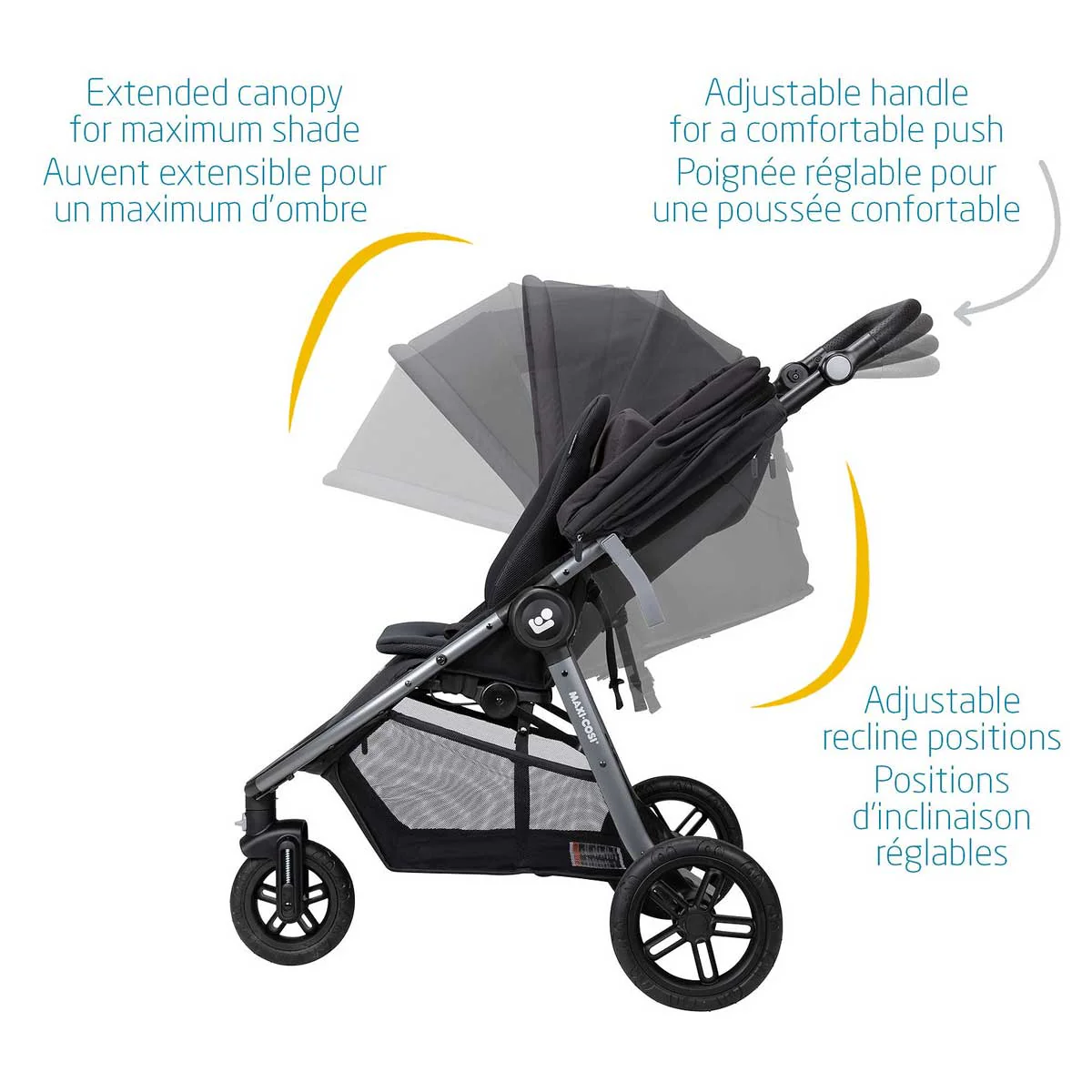 Maxi-Cosi Gia XP Luxe 3-Wheel Travel System, Midnight Black - الصورة 4