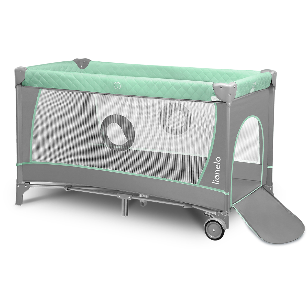 Lionelo Baby Crib Flower, Turquoise - Image 3