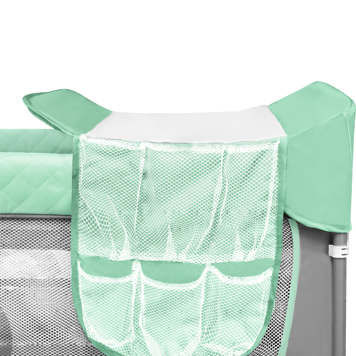 Lionelo Baby Crib Flower, Turquoise - Image 4