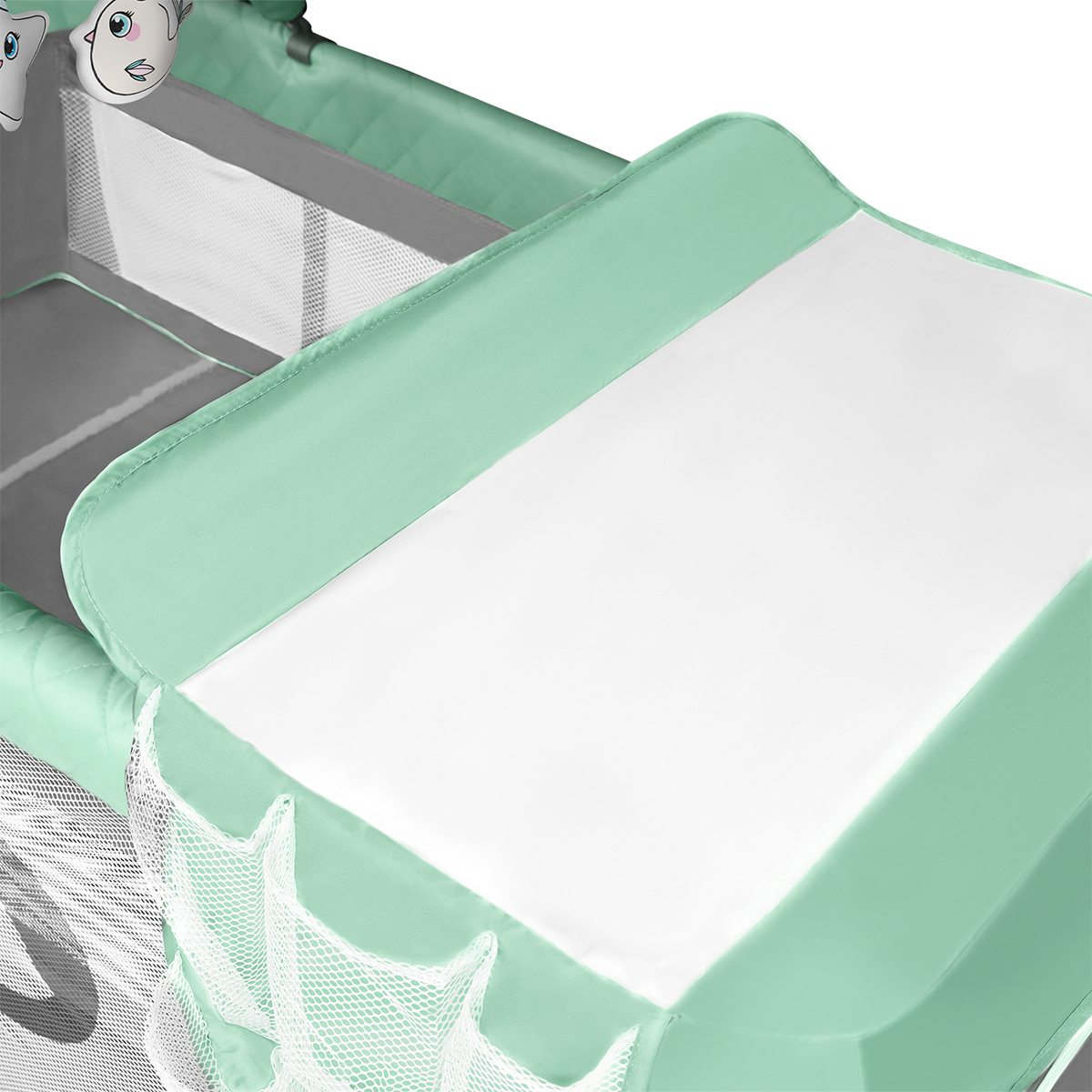 Lionelo Baby Crib Flower, Turquoise - Image 5