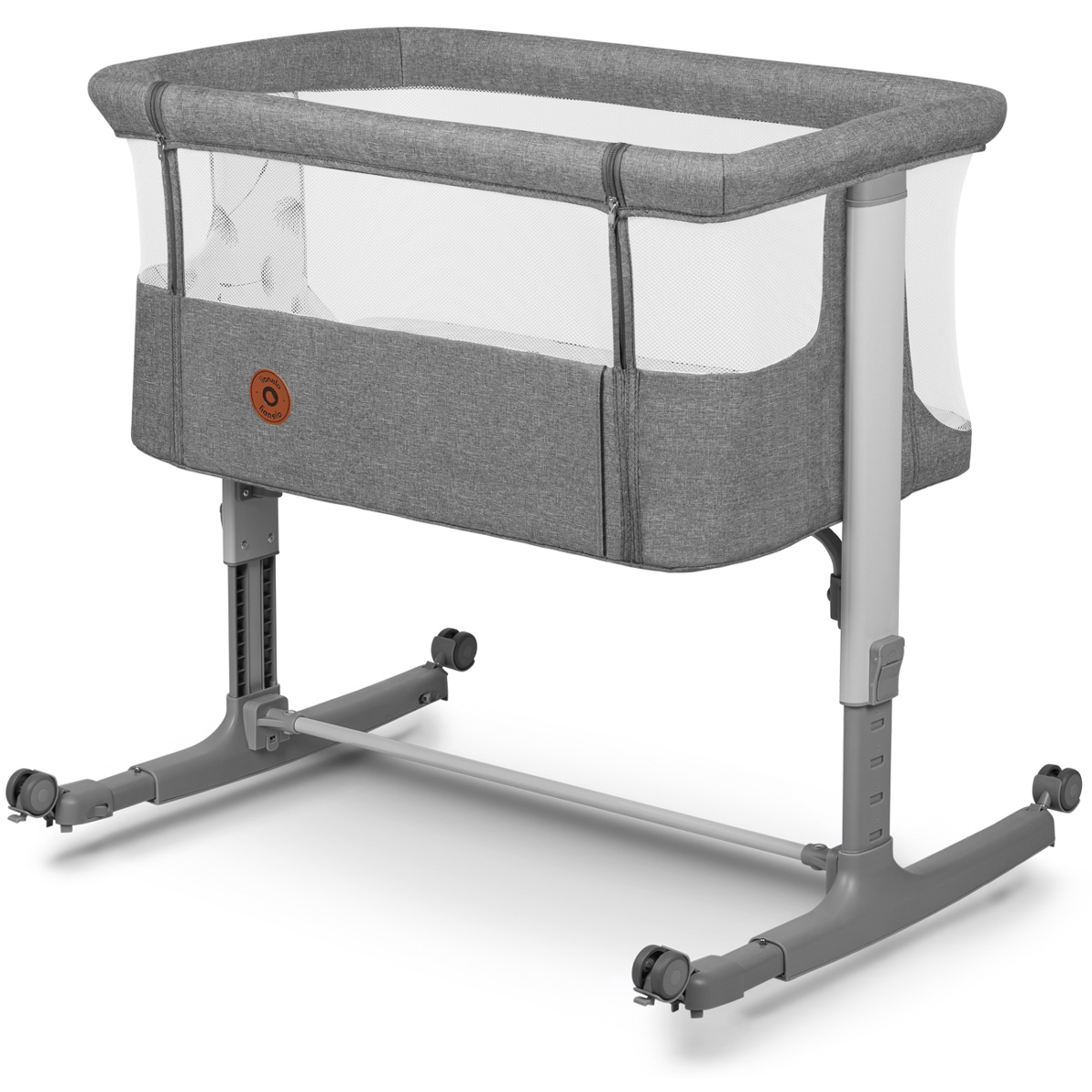 Lionelo Aurora Bedside Crib, Grey Concrete - Image 4
