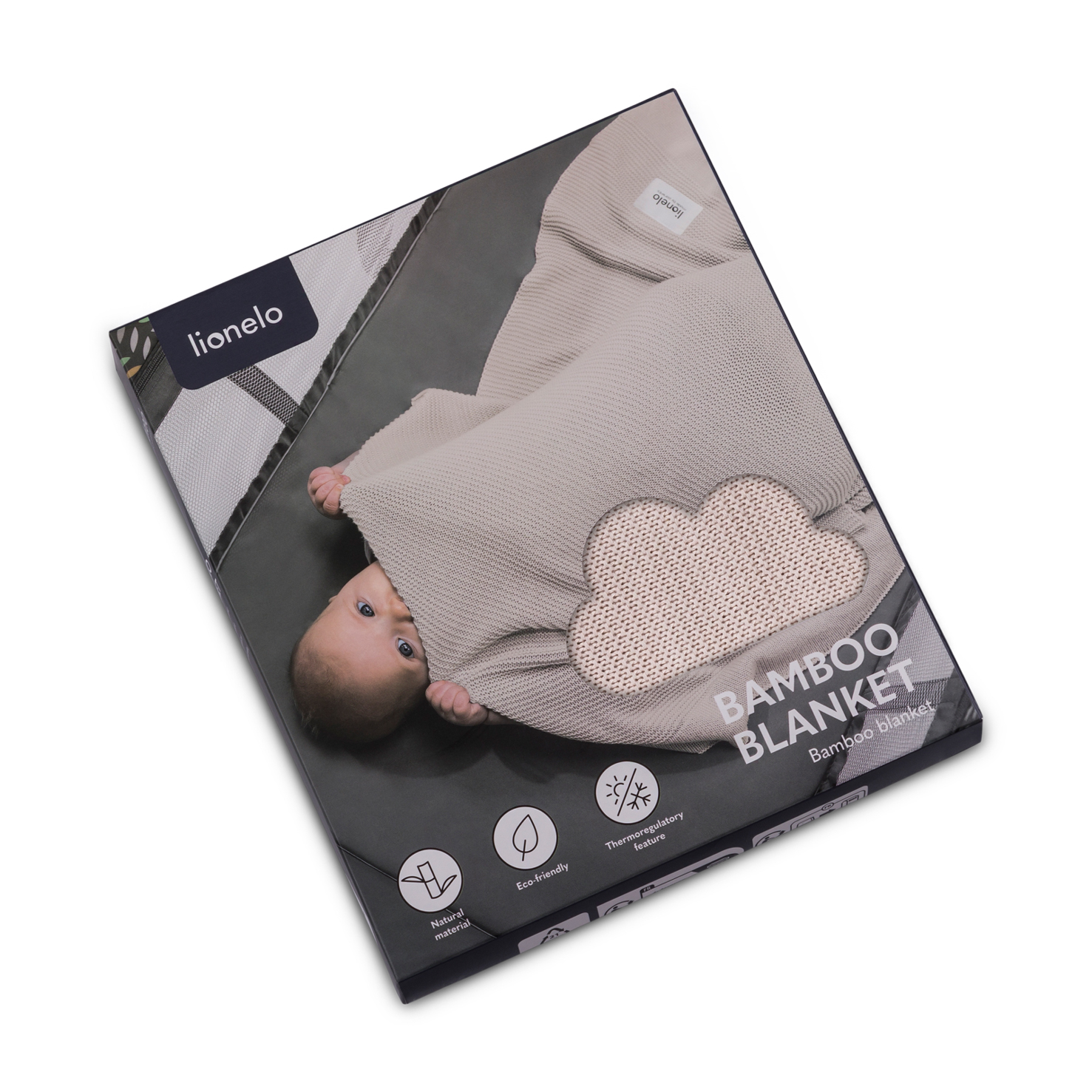 Lionelo Swaddle Bamboo Blanket, Beige Sand - Image 2