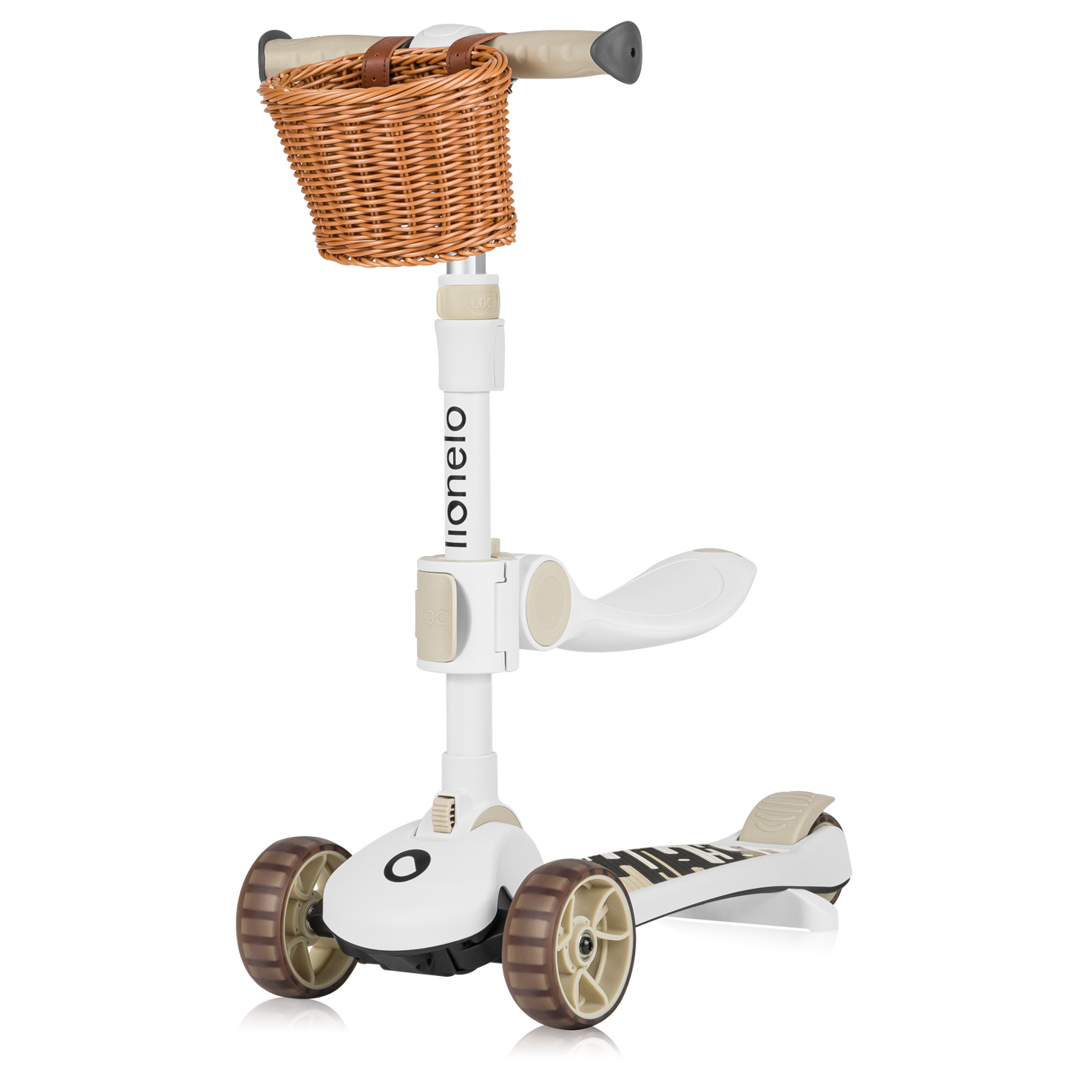 lionelo Franky 2-in-1 Balance Scooter, Beige Latte