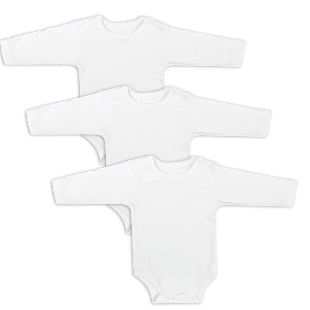 Junior Bodysuit White Long-sleeves, 6-9M