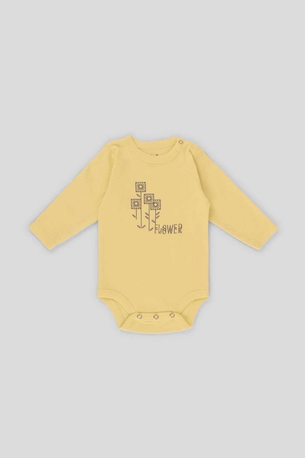 Junior Bodysuit Long Sleeve Square flower - الصورة 2