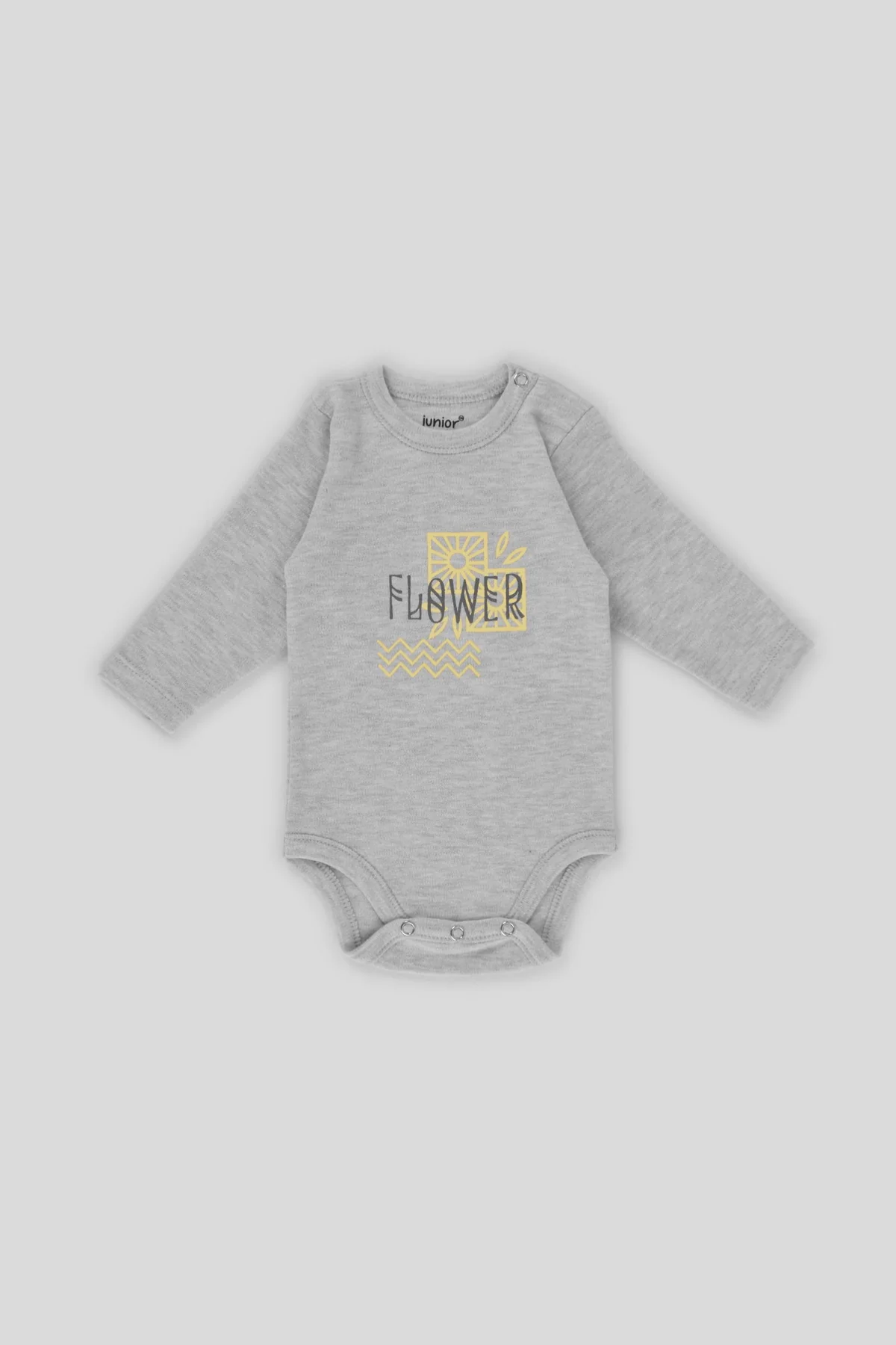 Junior Bodysuit Long Sleeve Square flower - الصورة 4