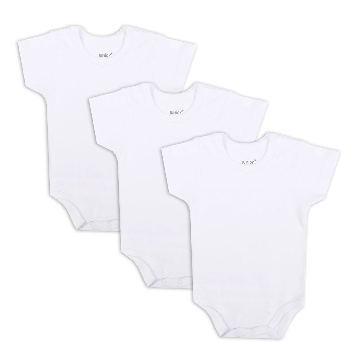 Junior Bodysuit White Half-sleeves, 0-3M