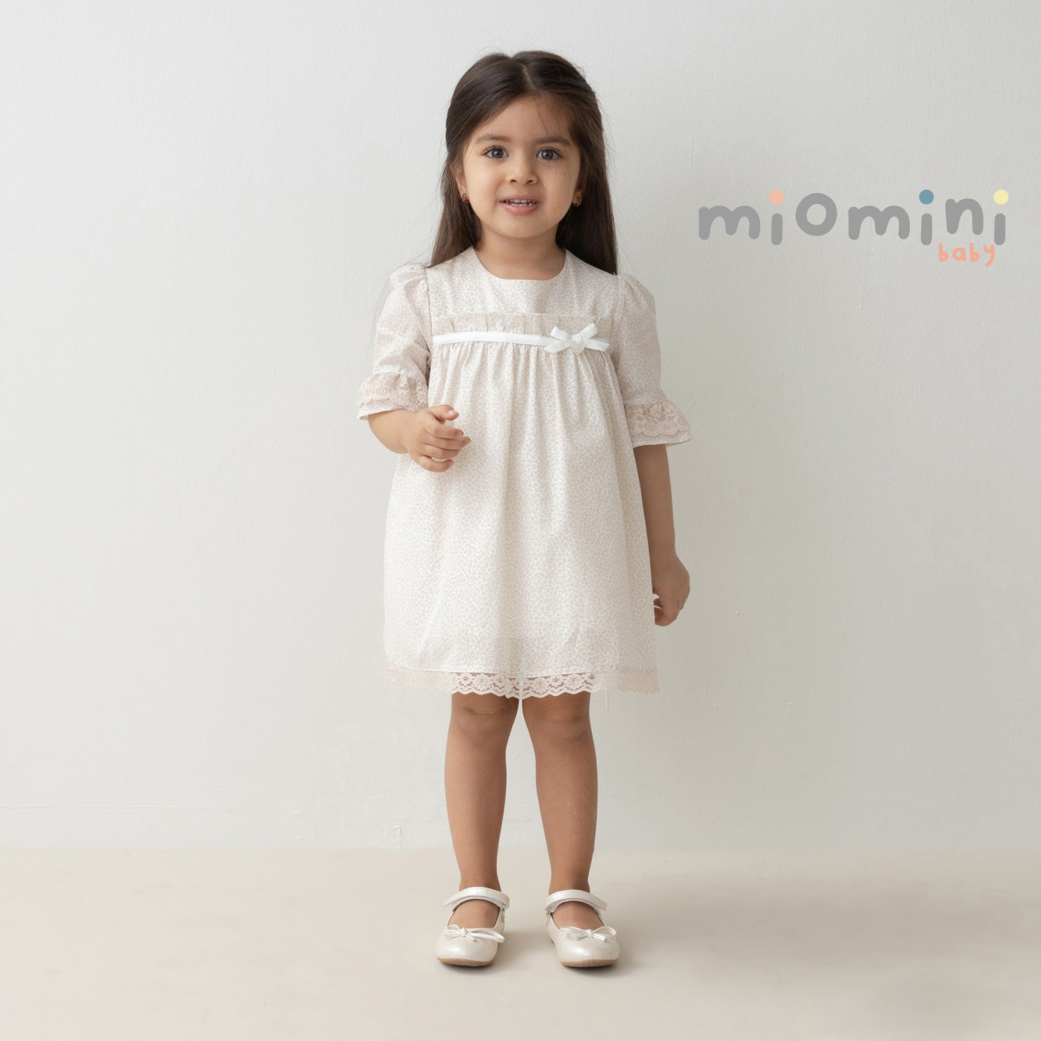 Miomini Floral Print Baby Girl Dress, (4304), Brown, 18 Months