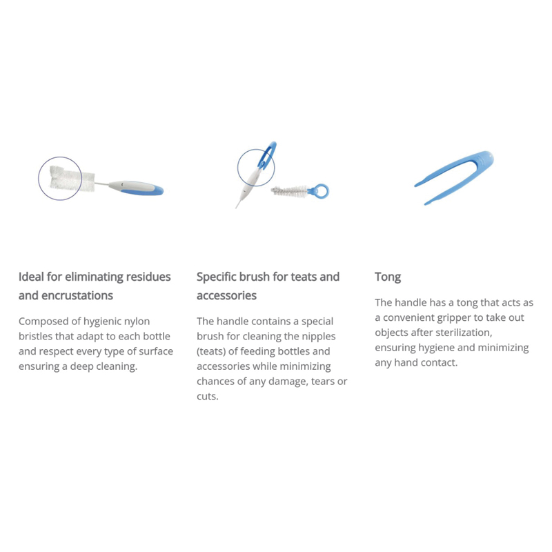 Chicco Cleaning Brush Cleaning Brush 0m+, 3 in 1, Blue - Image 8