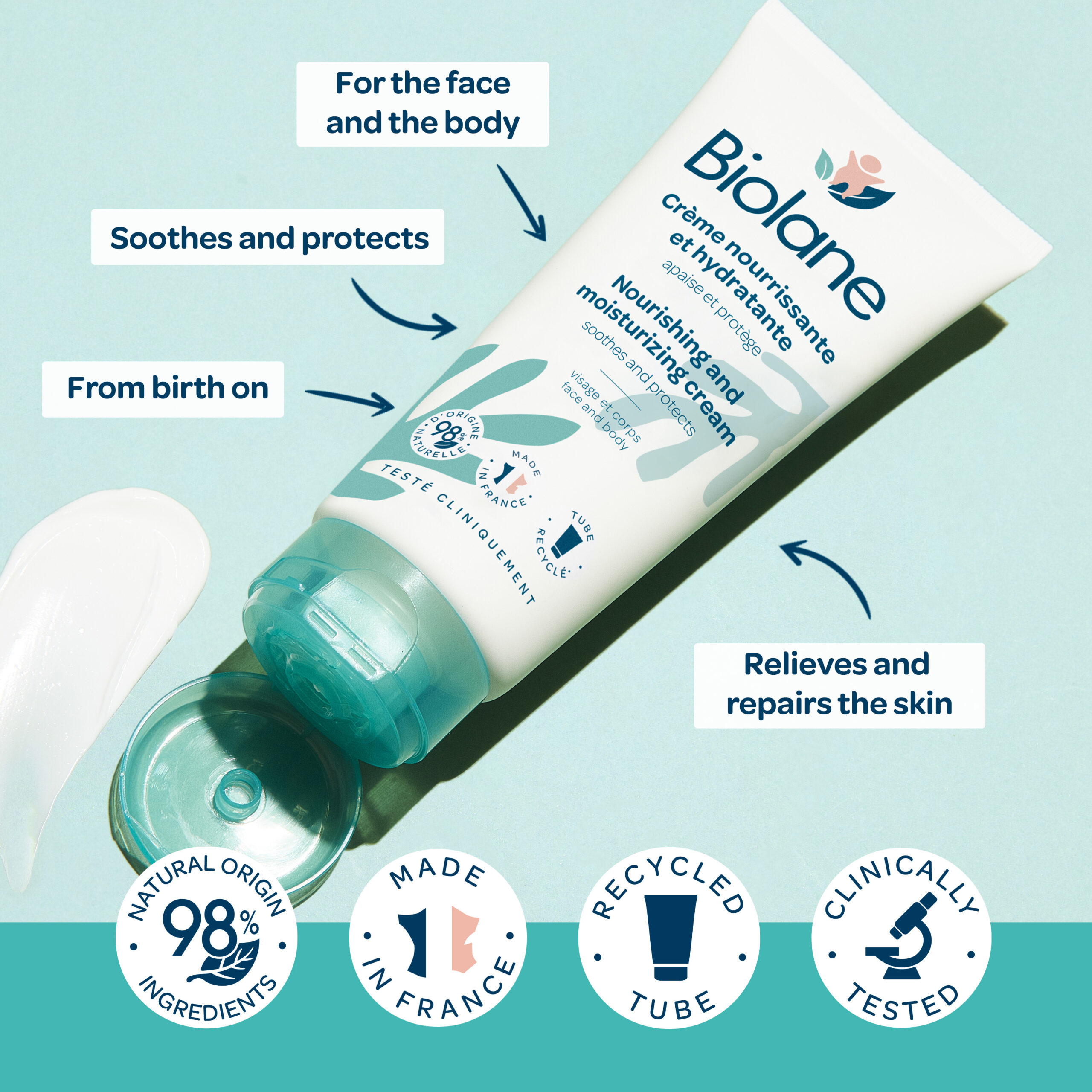 Biolane Nourishing and Moisturizing Cream, 100 ml - Image 2