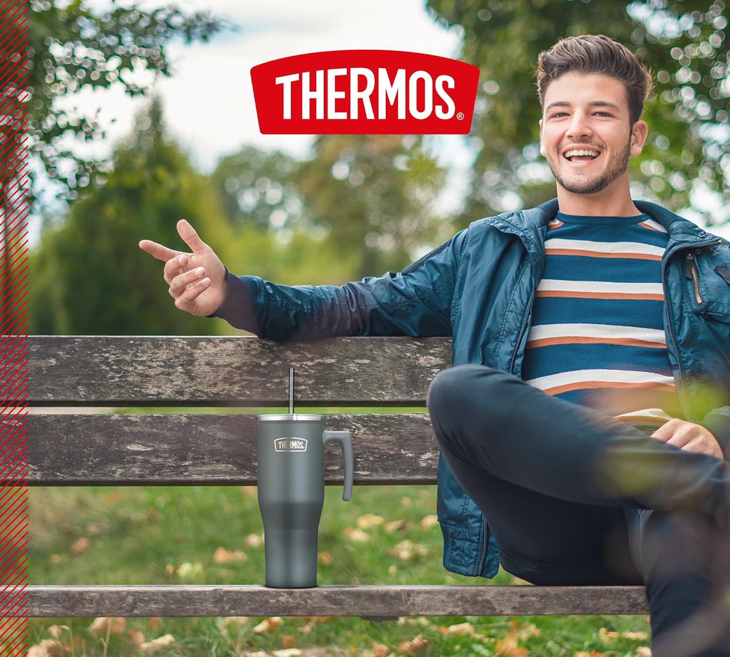 Thermos Outdo Travel Mug, 1100 ml, Grey - Image 4