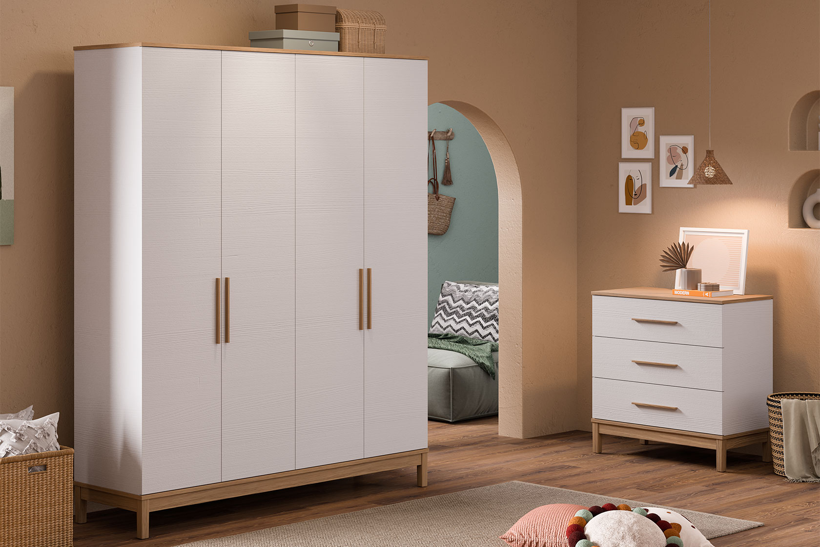 Almila Etto 4 Doors Wardrobe - Image 7