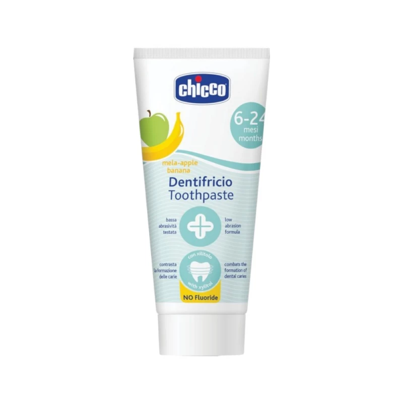 Chicco Fluoride-Free Toothpaste 6-24m for Children Apple-Banana 50 Ml