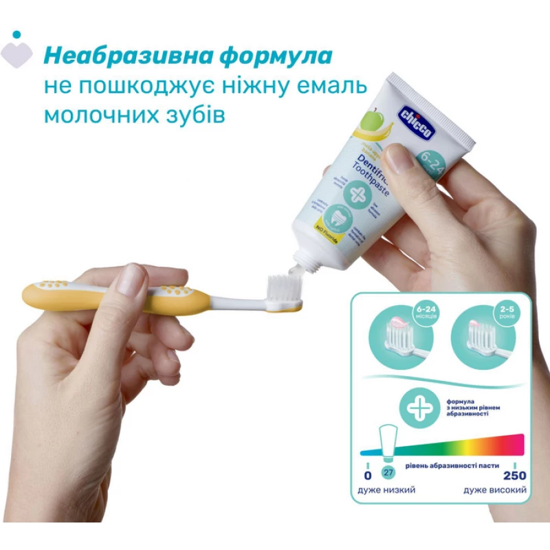 Chicco Fluoride-Free Toothpaste 6-24m for Children Apple-Banana 50 Ml - Image 3